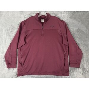 CALLAWAY Maroon Quarter-Zip Golf Pullover |‎ Men's XL Textured Athleisure Jacket